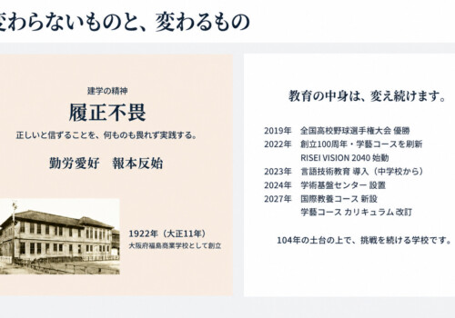 篠ミニ 8.01　葉月ついたちの履正社―第二回高校入試説明会
