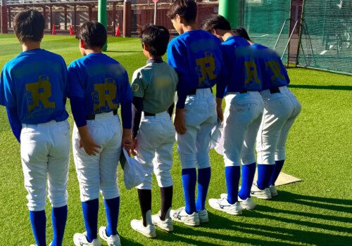 【中学・軟式野球部】小学生が練習体験に来てくれました